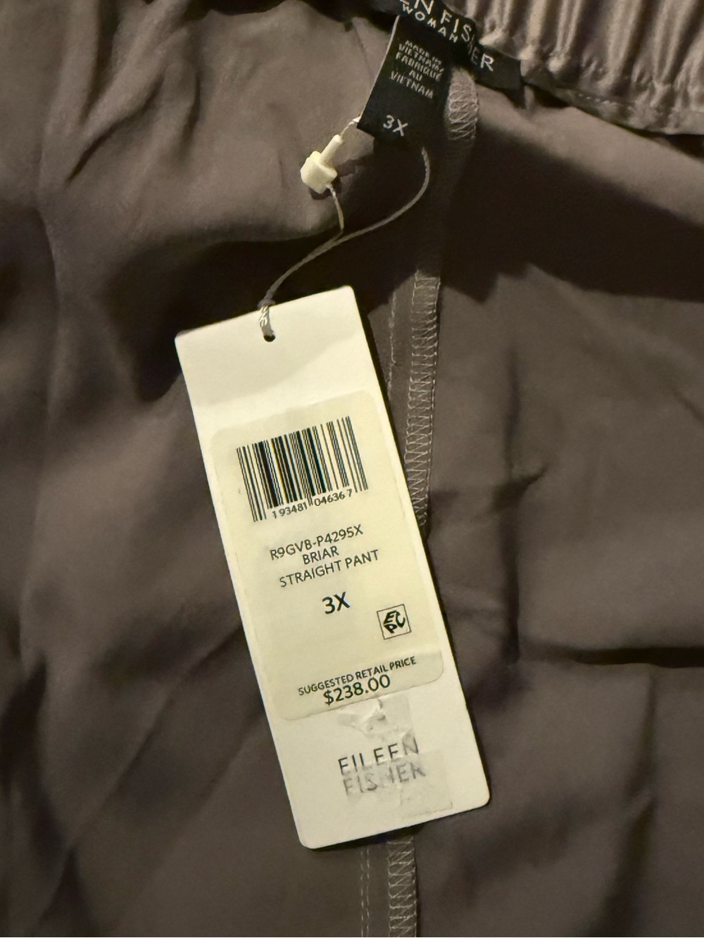 Eileen Fisher 100% recycled polyester Satin-Look Elastic Waist Pants - Picture 6 of 10